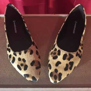 Asos Warehouse Leopard Pointed Flat Shoes / 10.